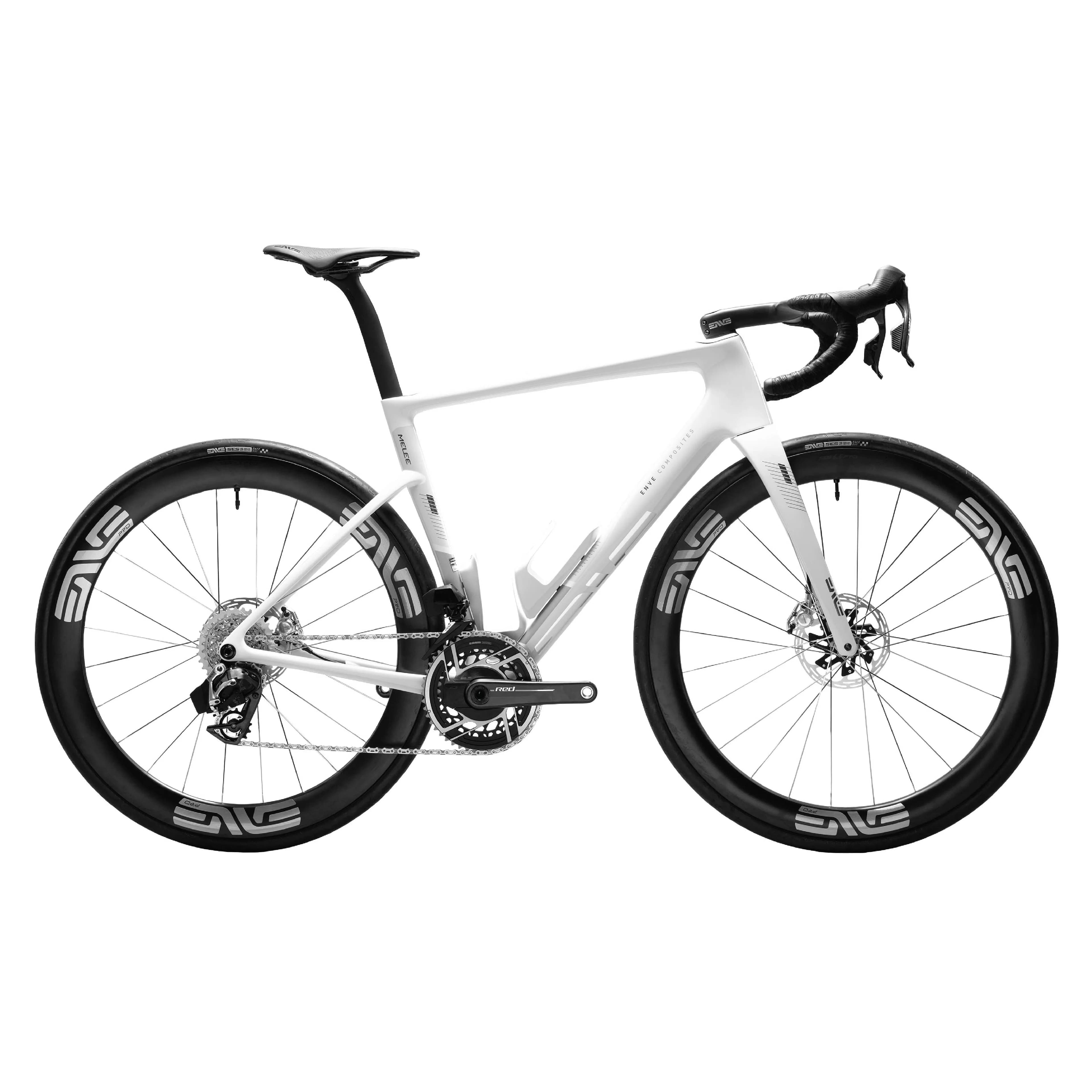 Melee V2 PRO Road Bike SRAM Red AXS Power Meter SES 4.5 PRO Wheels — White Lightning